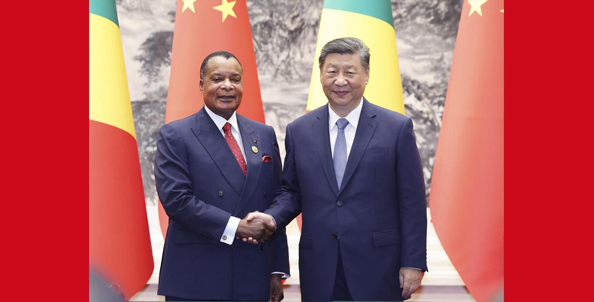 習(xí)近平同剛果（布）總統(tǒng)薩蘇會(huì)談